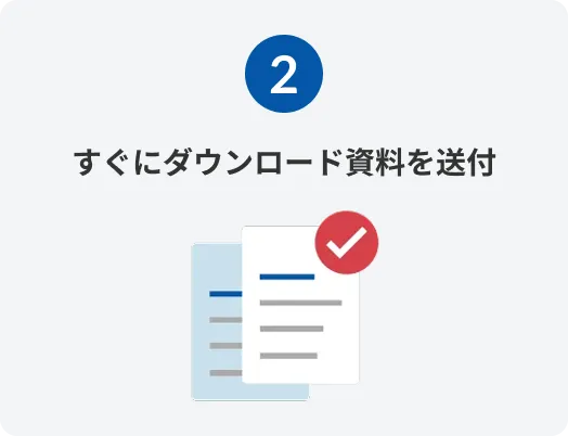 すぐにダウンロード資料を送付