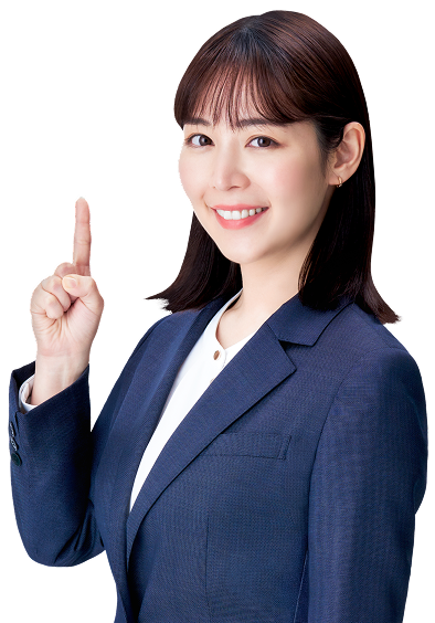 人差し指を立てて解決策を示す、株式会社ビズリーチの女性社員