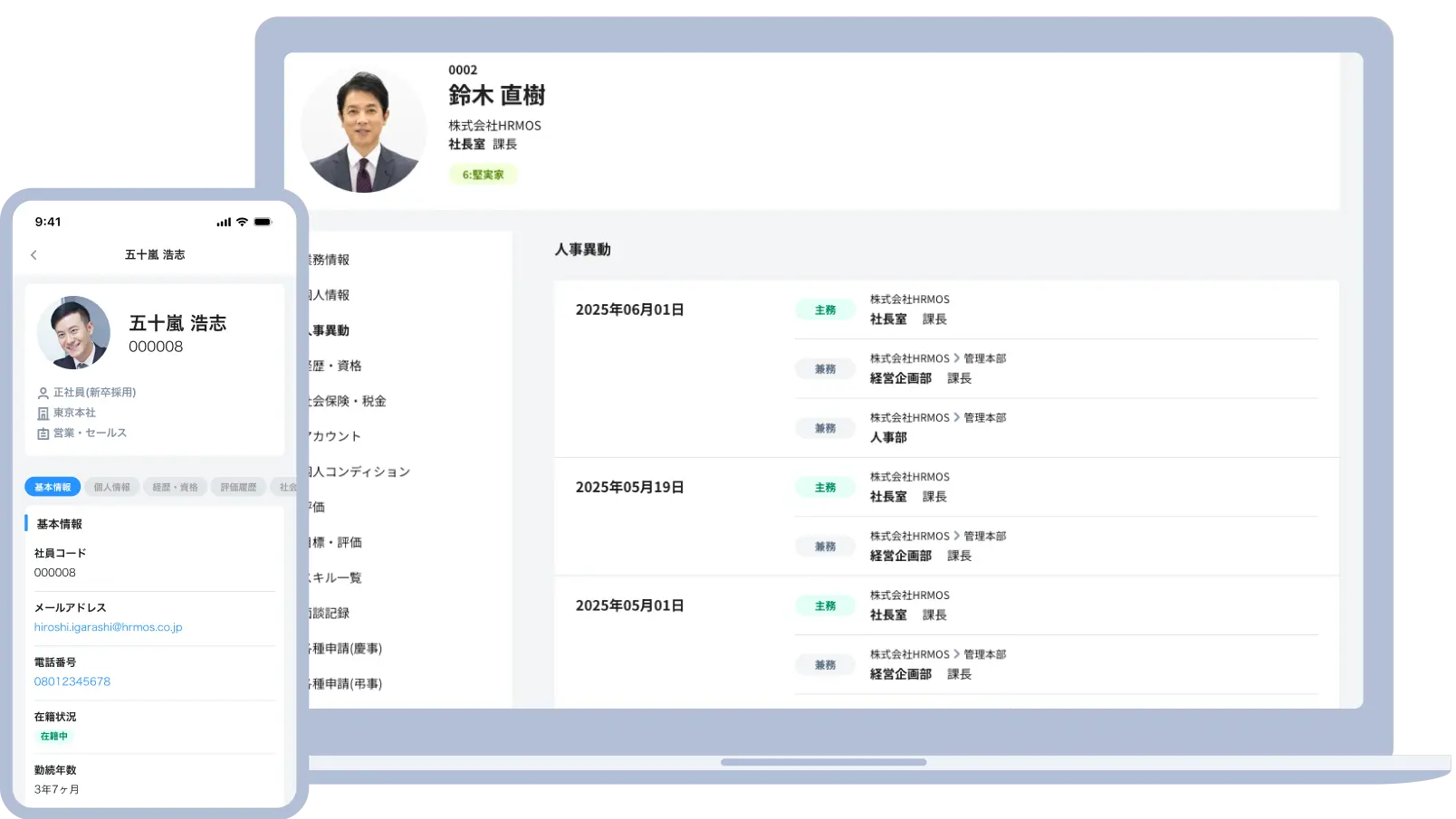 人事情報の一元管理で最適配置と
人材育成を実現